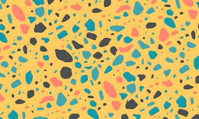 Terrazzo seamless pattern. Texture of natural stone, quarts, granite , cement, in classic Italian style.