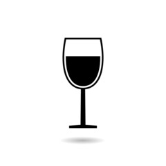 Wine glass logo with shadow