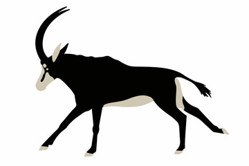 running male sable antelope vector cartoon illustration