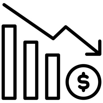 financial decline chart with dollar sign clip art preview