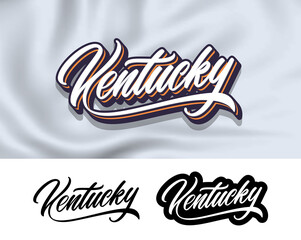 Kentucky hand lettering design. Modern calligraphy. Vector illustration. Kentucky text vector. Trendy typography design.