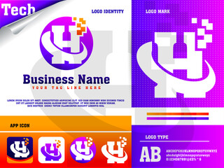 Tech Letter H Logo Design Template