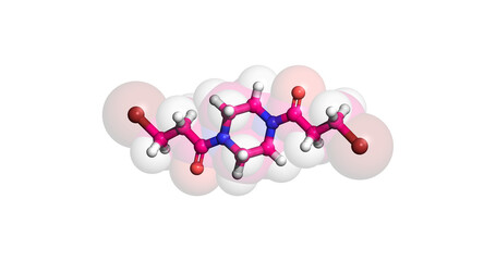 Pipobroman, anticancer drug, 3D molecule