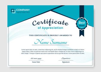Professional and Modern Award Certificate Design Template