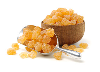 dark crystal sugar on white background