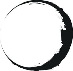 Grunge Circle Brush Strokes Round Frame