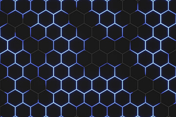 Abstract background of hexagon. 3D rendering.