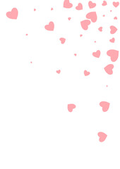 Fototapeta na wymiar Red Heart Vector White Backgound. Love Confetti