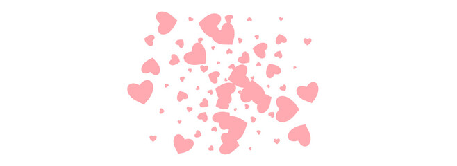 Burgundy Heart Vector Panoramic White Backgound.