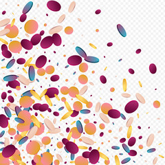 Fototapeta na wymiar Colorful Confetti Happy Transparent Background.