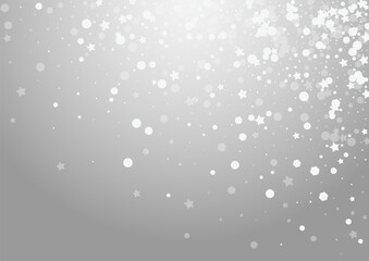 Silver Stars Vector Grey Background. Overlay