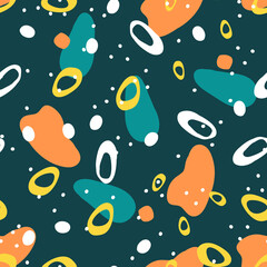Color Shapes Vector Seamless Pattern. Bright