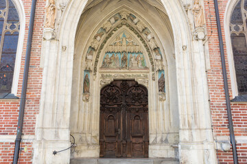 View on the Brautportal - a gate of church St. Martin, Landshut.