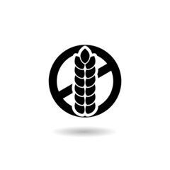 Gluten free food logo with shadow