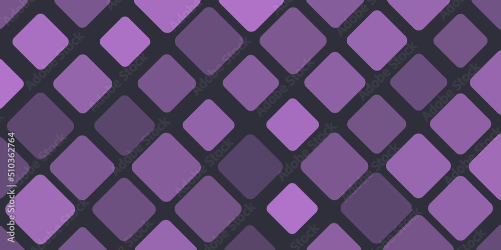 Wall mural dark squares of various sizes and shades of purple - geometric mosaic pattern, abstract background t