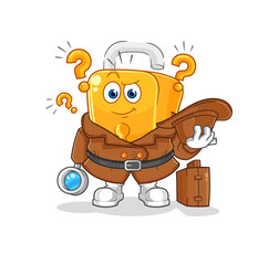 padlock detective vector. cartoon character