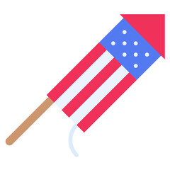 Firework rocket icon,  Fourth of July related vector