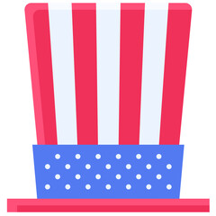 Obraz premium Top hat icon, Fourth of July related vector