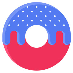 Donut icon,  Fourth of July related vector