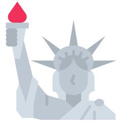 Statue of Liberty icon,  Fourth of July related vector