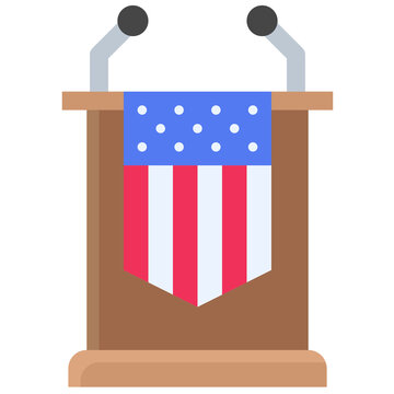 Lectern Icon,  Fourth Of July Related Vector