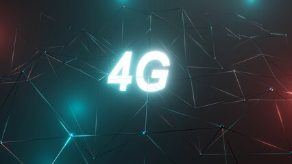 3d Rendering 4g High Speed Connection of Internet Background. Futuristic Global and Social Network Connection, Technology Network Digital Data Connection Background Concept