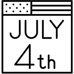 Calendar icon,  Fourth of July related vector