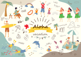 Obraz premium 南国を楽しむ人達