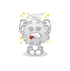 ghost dizzy head mascot. cartoon vector
