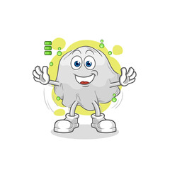 ghost full battery character. cartoon mascot vector
