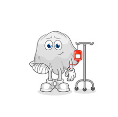 ghost sick in IV illustration. character vector
