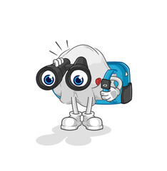 ghost with binoculars character. cartoon mascot vector