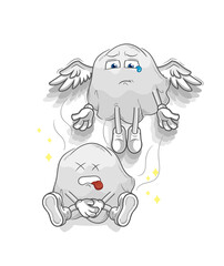 ghost spirit leaves the body mascot. cartoon vector