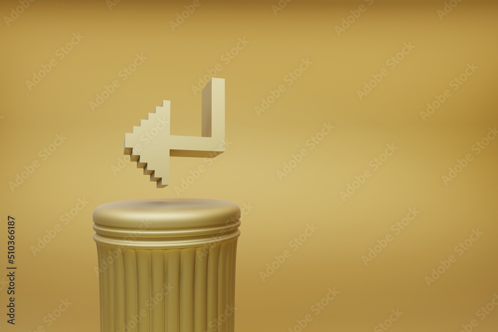 Fototapete beautiful abstract illustrations golden golden pixel arrow symbol icons on a golden column and wonde