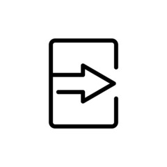 right arrow icon vector with rectangle. suitable for login icon, ui-ux, web, website, start up, pixel perfect. line icon style. Simple design illustration editable