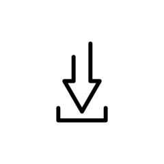 Down arrow icon vector. suitable for download icon, ui-ux, web, website, start up, pixel perfect. line icon style. Simple design illustration editable