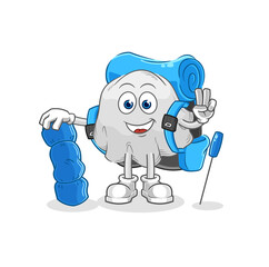 ghost go camping mascot. cartoon vector