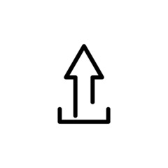 up arrow icon vector. suitable for upload icon, ui-ux, web, website, start up, pixel perfect. line icon style. Simple design illustration editable