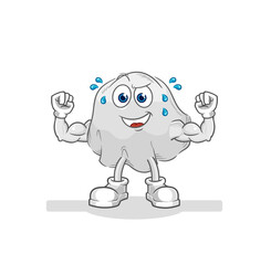 ghost muscular cartoon. cartoon mascot vector