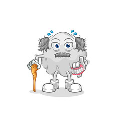 ghost white haired old man. character vector