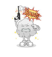 ghost warning shot mascot. cartoon vector