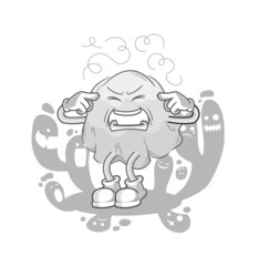 depressed ghost character. cartoon vector