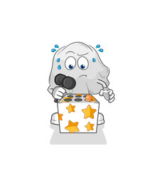 ghost play whack a mole mascot. cartoon vector