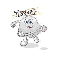 ghost throwing baseball vector. cartoon character