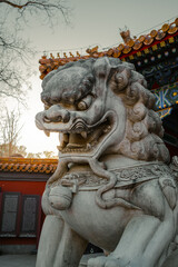 Chinese imperial guardian lion statue