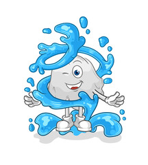 ghost fresh with water mascot. cartoon vector