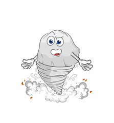 ghost in the tornado cartoon character vector