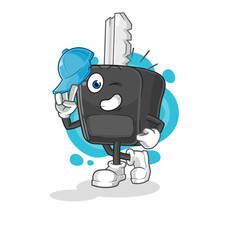 car key young boy character cartoon