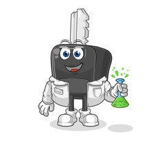 car key scientist character. cartoon mascot vector