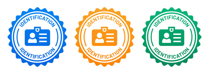 Identification card badge stamp vector icon.